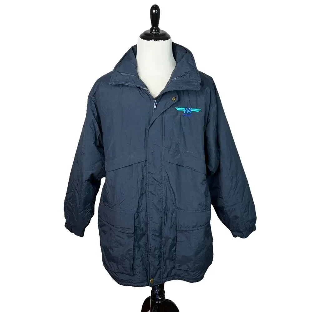 Rugged Outerwear Win Air Storm Parka Jacket NWT Water Resistant Navy Mens Large